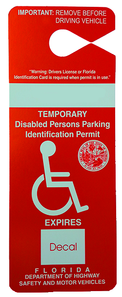 Temporary parking permit (red)